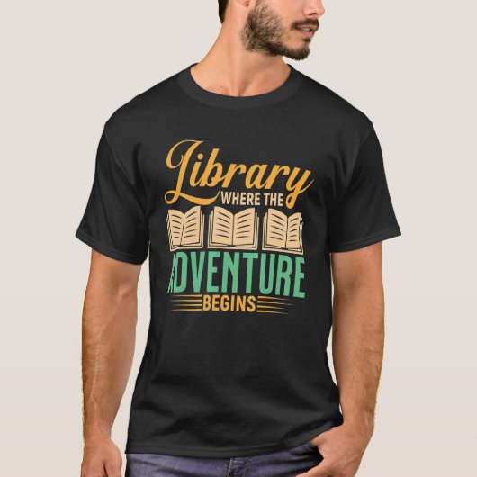 Librarian Book Quote Bookworm Library Humor Text T-shirt (Voorkant)