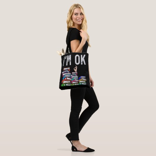 Librarian Book Reader Funny Book Lover Tote Bag (Op model)