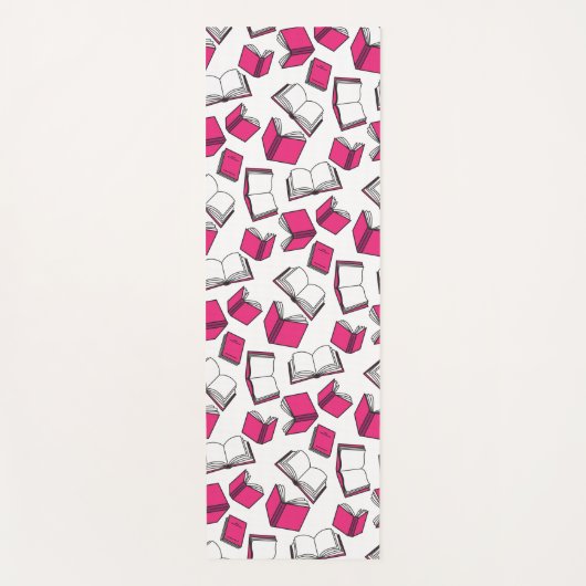 Librarian Book Reader Pink White Yogamat (Voorkant)