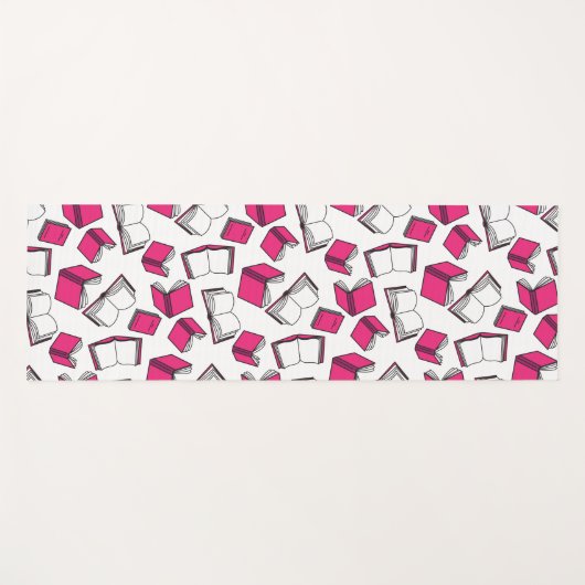 Librarian Book Reader Pink White Yogamat (Voorkant (horizontaal))