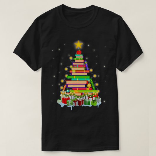 Librarian Book Readers Ornament Xmas Library Tree T-shirt (Design voorkant)