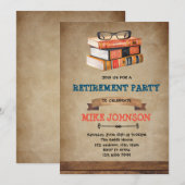 Librarian Book Thgeacht Retirement uitnodiging (Voorkant / Achterkant)