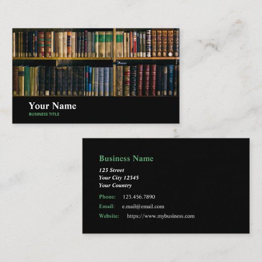 Librarian Bookselaar Visitekaartje (Voorkant / Achterkant)