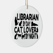 Librarian Cat Lover Keramisch Ornament (Rechts)
