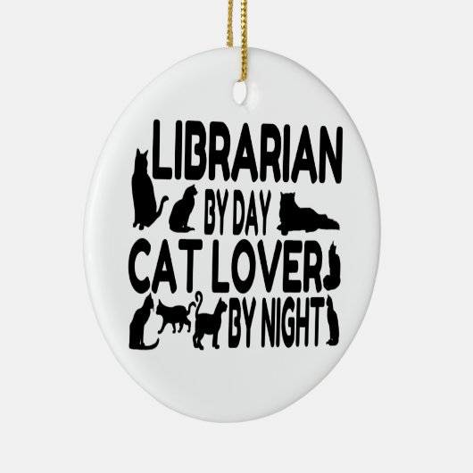 Librarian Cat Lover Keramisch Ornament (Rechts)