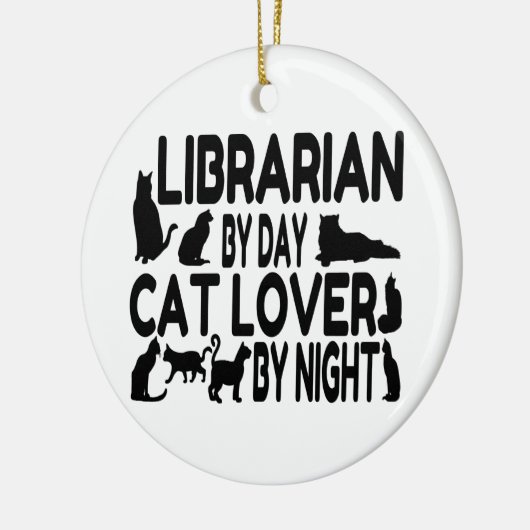 Librarian Cat Lover Keramisch Ornament (Links)