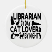 Librarian Cat Lover Keramisch Ornament (Achterkant)