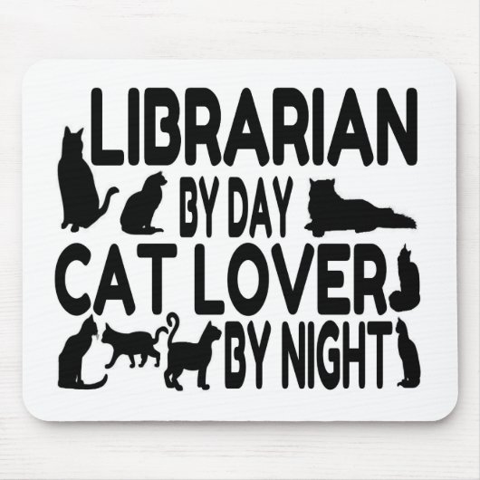 Librarian Cat Lover Muismat (Voorkant)