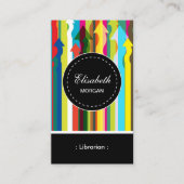 Librarian - Colorful Stripes Pattern Visitekaartje (Voorkant)