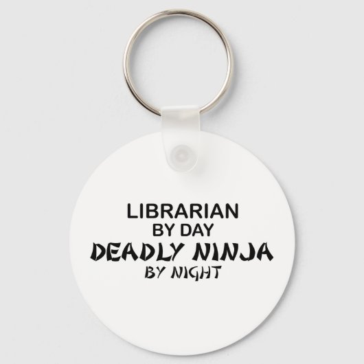 Librarian Deadly Ninja bij nacht Sleutelhanger (Voorkant)