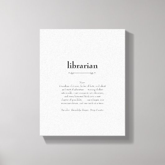 Librarian Definition Appreciation Gift Canvas Afdruk (Voorkant)