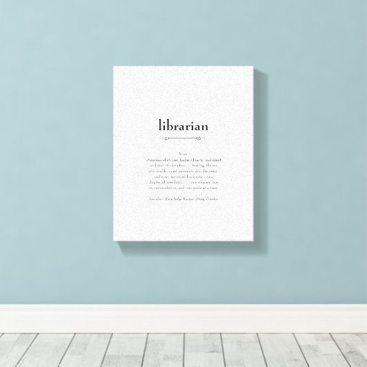 Librarian Definition Appreciation Gift Canvas Afdruk (Insitu (Houten vloer))