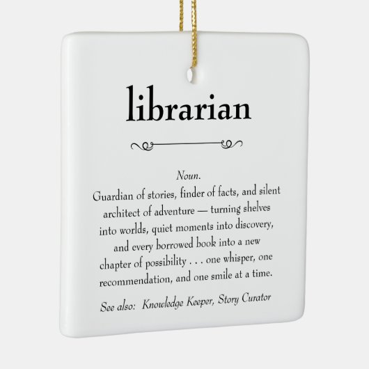Librarian Definition Appreciation Gift Keramisch Ornament (Rechts)
