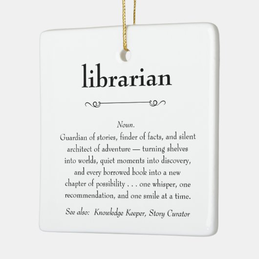 Librarian Definition Appreciation Gift Keramisch Ornament (Links)