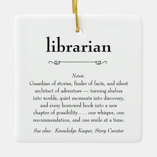 Librarian Definition Appreciation Gift Keramisch Ornament (Voorkant)