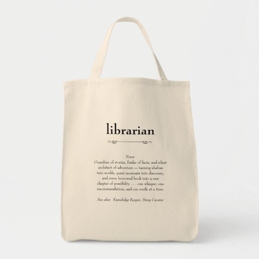 Librarian Definition Appreciation Gift Tote Bag (Voorkant)