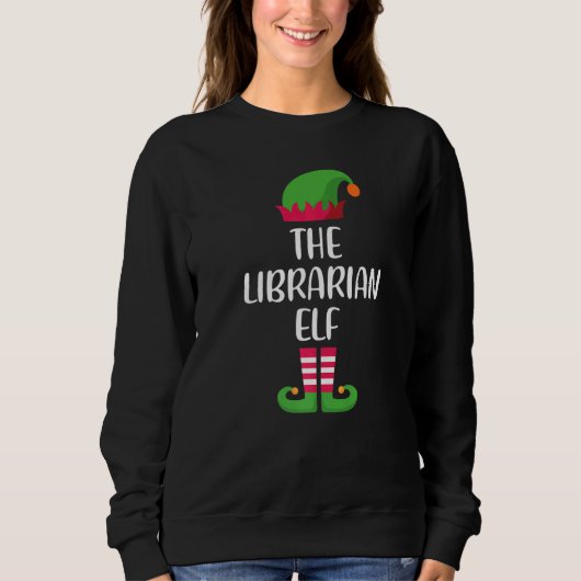 Librarian Elf Family Matching Group Christmas Paja Trui (Voorkant)