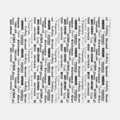 Librarian English Teacher Author Black and White Fleece Deken (Voorkant (Horizontaal))