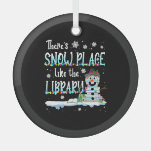 Librarian Er is sneeuwruimte als de bibliotheek Glas Ornament