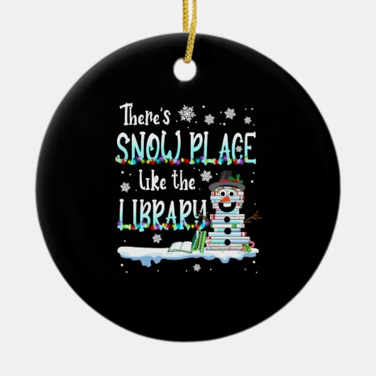 Librarian Er is sneeuwruimte als de bibliotheek Keramisch Ornament (Voorkant)