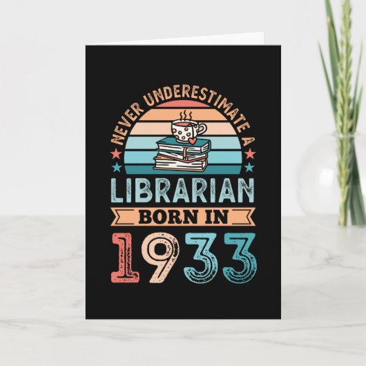 Librarian geboren in 1933 90th Birthday Book Lover Kaart (Voorkant)