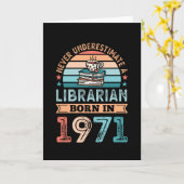 Librarian geboren in 1971 50th Birthday Book Lover Kaart (Gele Bloem)