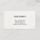 Librarian Handschrift Script Elegant Linen Visitekaartje (Achterkant)