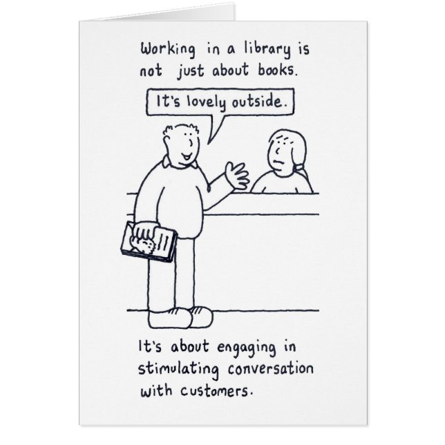 Librarian Humor Customer Talking about Weather (Voorkant)