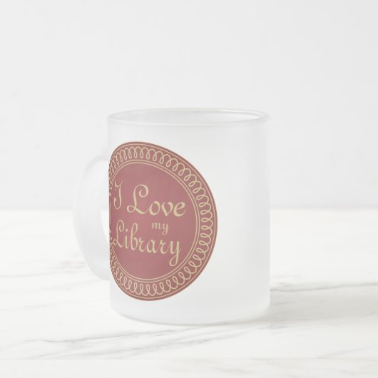 Librarian I Love My Library Froft Mok Gift (Voorkant links)