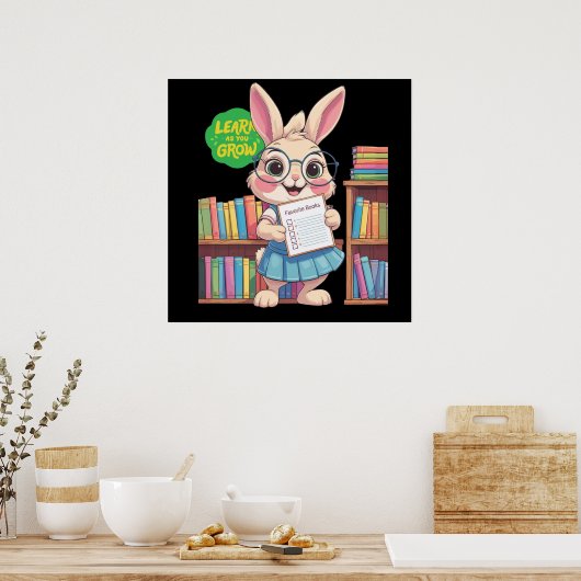 🐰📚 Librarian-in-Training Star – Rabbit Edition Poster (Keuken)
