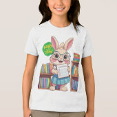 🐰📚 Librarian-in-Training Star – Rabbit Edition Tri-Blend Shirt (Voorkant)