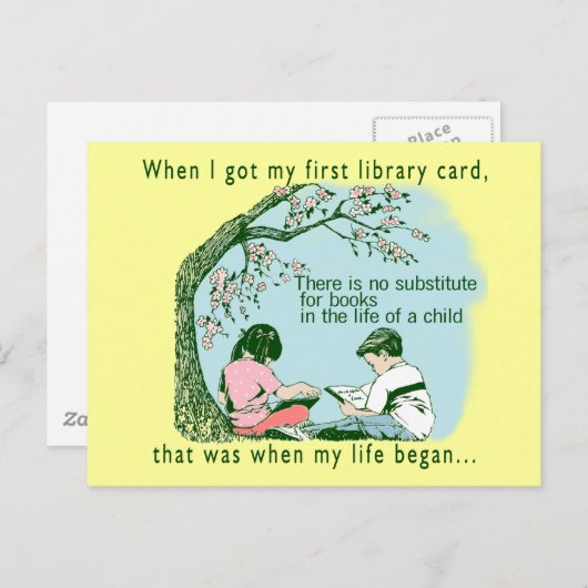 Librarian Library Briefkaart (Voorkant / Achterkant)