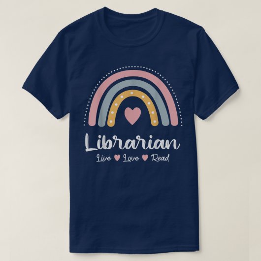 Librarian Library Squad Book Lover Rainbow Cute Li T-shirt (Design voorkant)