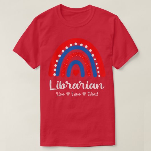 Librarian Library Squad Book Lover Rainbow Cute Li T-shirt (Design voorkant)