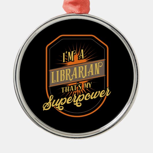 Librarian Metalen Ornament (Voorkant)