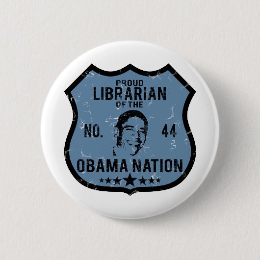 Librarian Obama Nation Ronde Button 5,7 Cm (Voorkant)