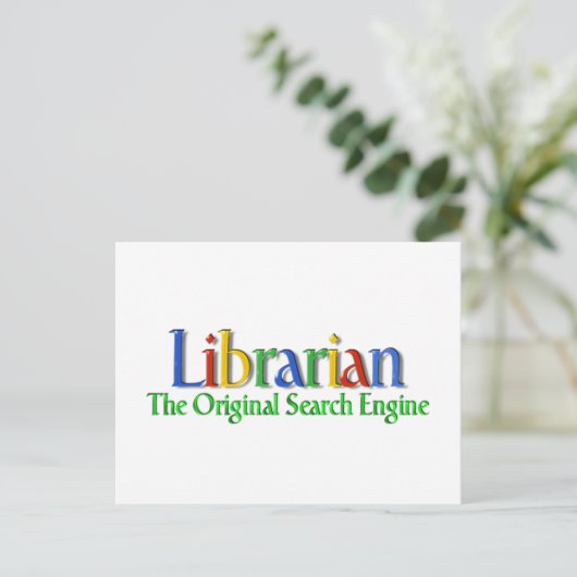 Librarian Original Search Engine Briefkaart (Staand voorkant)