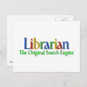 Librarian Original Search Engine Briefkaart (Voorkant / Achterkant)