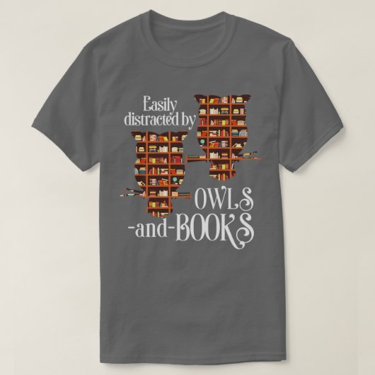 Librarian Owl Gift Book Reading Owl T-shirt (Design voorkant)