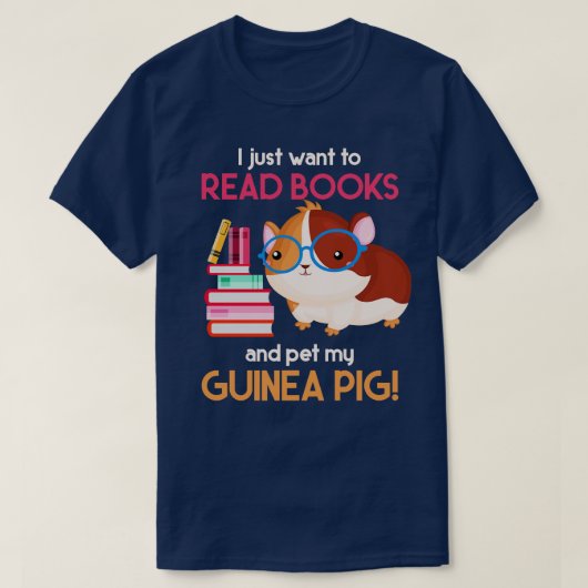 Librarian Pet Lover Gift Reading Guinea Pig T-shirt (Design voorkant)