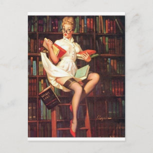 Librarian Pin Up Briefkaart