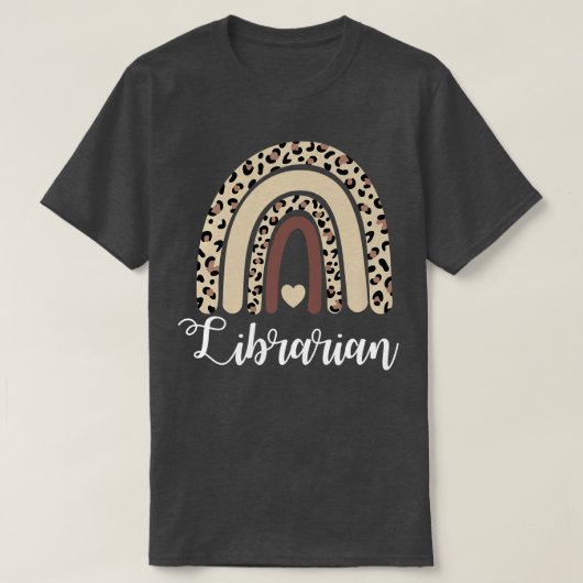 Librarian Rainbow Boho Leopard Library Book Lover T-shirt (Design voorkant)