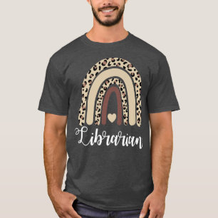 Librarian Rainbow Boho Leopard Library Book Lover T-shirt
