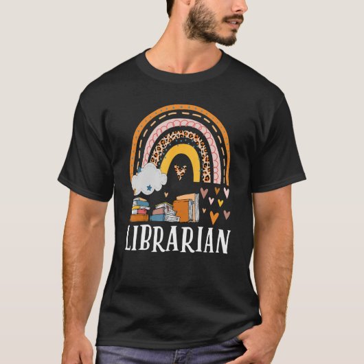 Librarian Rainbow Love Books T-shirt (Voorkant)