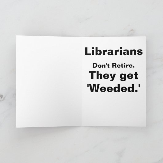Librarian Retication Greetings Kaart (Binnen)