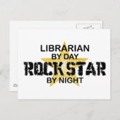 Librarian Rock Star by Night Briefkaart (Voorkant / Achterkant)