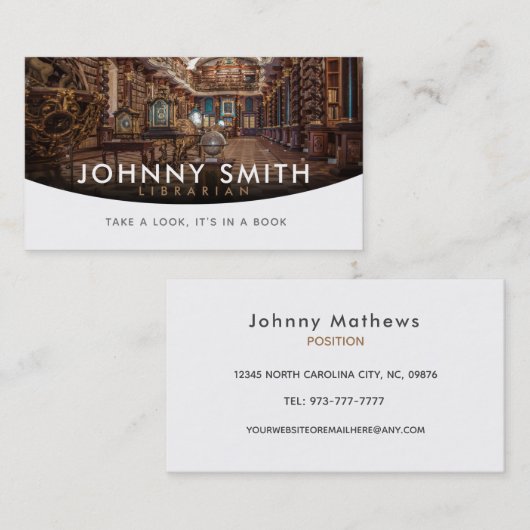 Librarian Slogans Visitekaartjes (Voorkant / Achterkant)