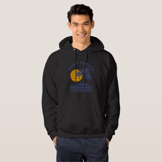 Librarian Spring Break   Quiet Please Joke Hoodie (Voorkant volledig)