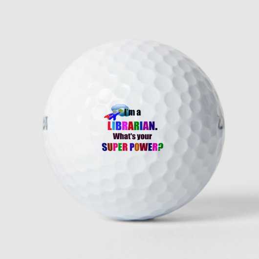 Librarian Superheld, Colorful Fun Design Golfballen (Voorkant)
