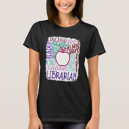 Librarian Teacher In Typography Teacher Back 2 Sch T-shirt (Voorkant)